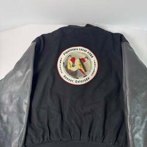 Vintage Pipefitters Local #208 Denver Varsity Jacket - Wool & Leather - Size L